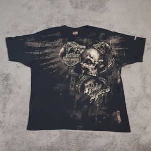Vintage Harley Davidson Ride Hard T-Shirt Black XL